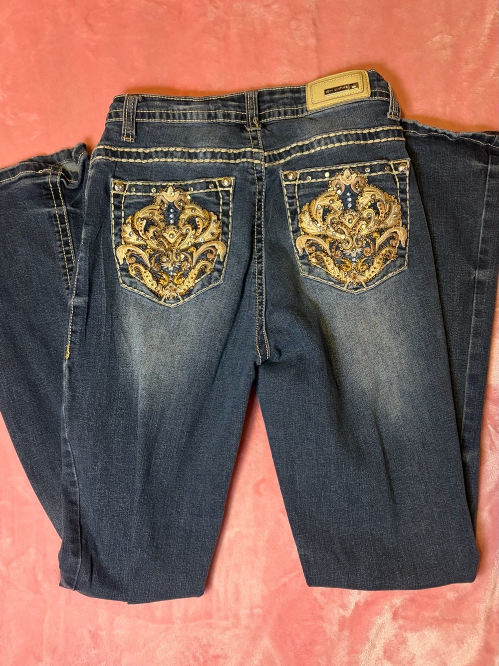 Women’s Dark Blue Embellished Jeans - Picture 4 of 4